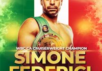 Ranking WBC Agg. Maggio 2022: Simone Federici 16° tra i Cruiser