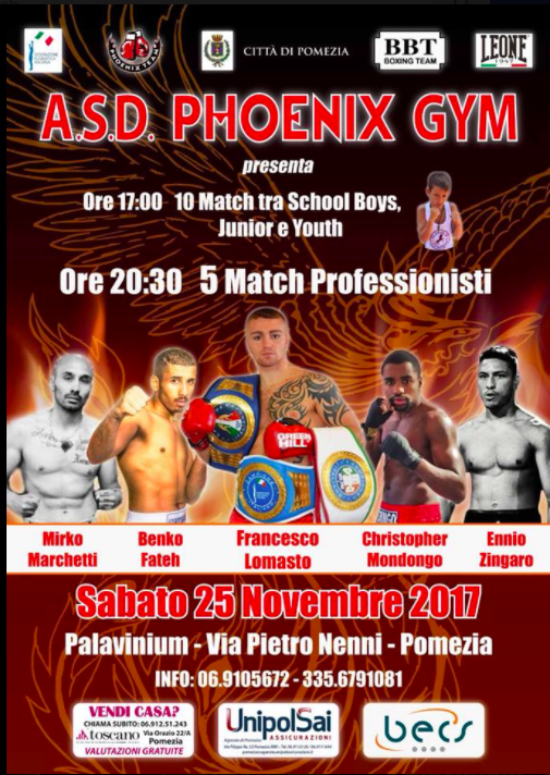 Il 25 a Pomezia grande serata di Boxe, sul ring anche il Campione Italiano Superleggeri Lomasto #ProBoxing