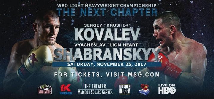 Sergey Kovalev torna per affrontare Shabranskyy