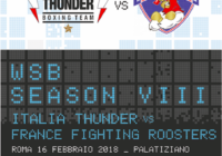 Il 16 febbraio a Roma Italia Thunder vs Fighting Roosters per la 2° Giornata #WSB8 – la Locandina Ufficiale