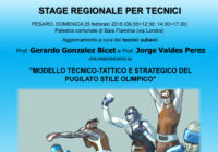 Domenica 25 febbraio a Pesaro Stage di aggiornamento Tecnici Marche con i Coach Cubani Bicet e Perez