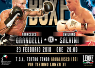 Il 23 Febbraio a Grugliasco Grandelli vs Salvini per il Titolo Italiano Piuma – INFO TV #ProBoxing