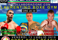 Il 13 Luglio a Torvajanica sul ring Francesco Lomasto, Francesco Cataldo e Vincenzo Lomasto