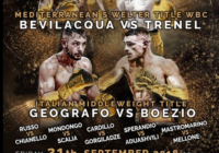 Il 21 Settembre a Roma STADIO NICOLA PIETRANGELI Bevilacqua per il Titolo Mediterraneo WBC Superwelter – Geografo vs Boezio per l’Italiano Medi – RICCO SOTTOCLOU #ProBoxing