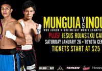 Jamie Munguia domani sera affronta Takeshi Inoue per il mondiale WBO dei superwelter
