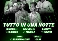 Il programma della riunione BBT del 2 ottobre a Roma – Main Event De Carolis vs Crivello