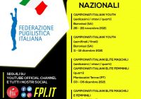 CAMPIONATI ITALIANI YOUTH MASCHILI & ASSOLUTI M/F 2021 – DATE E LUOGHI DI SVOLGIMENTO