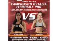 Il 16 novembre a Francavilla Fontana il match per l’Italiano dei Supergallo tra Cristina Garganese e Bianca Voglino